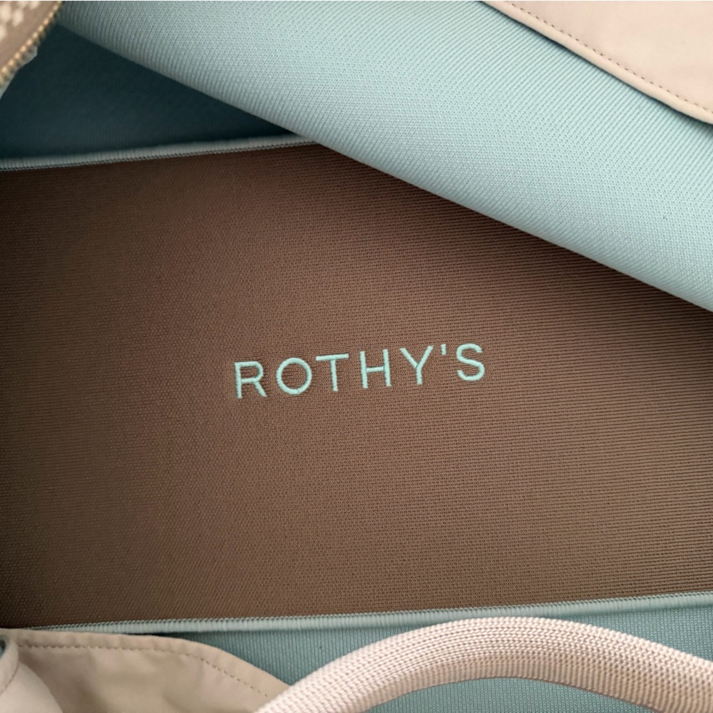 Rothy's mini check Tan and Cream weekender Bag - Picture 6 of 14